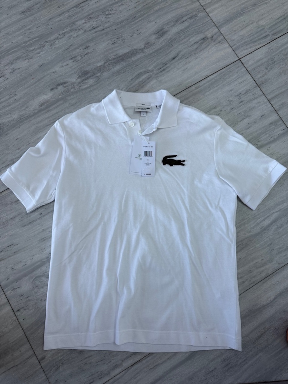 Lacoste White Polo Shirt with Crocodile Logo